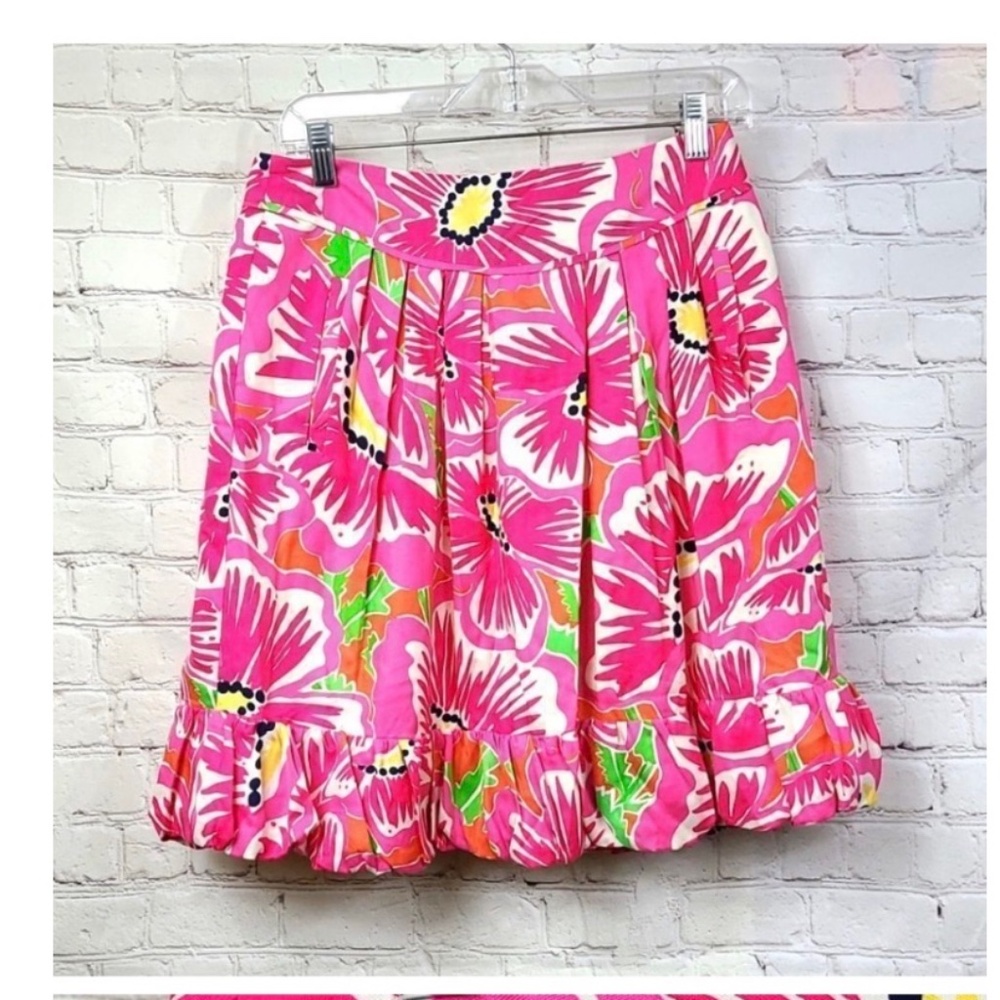 Lily Pulitzer pink and green Hawaiian skirt